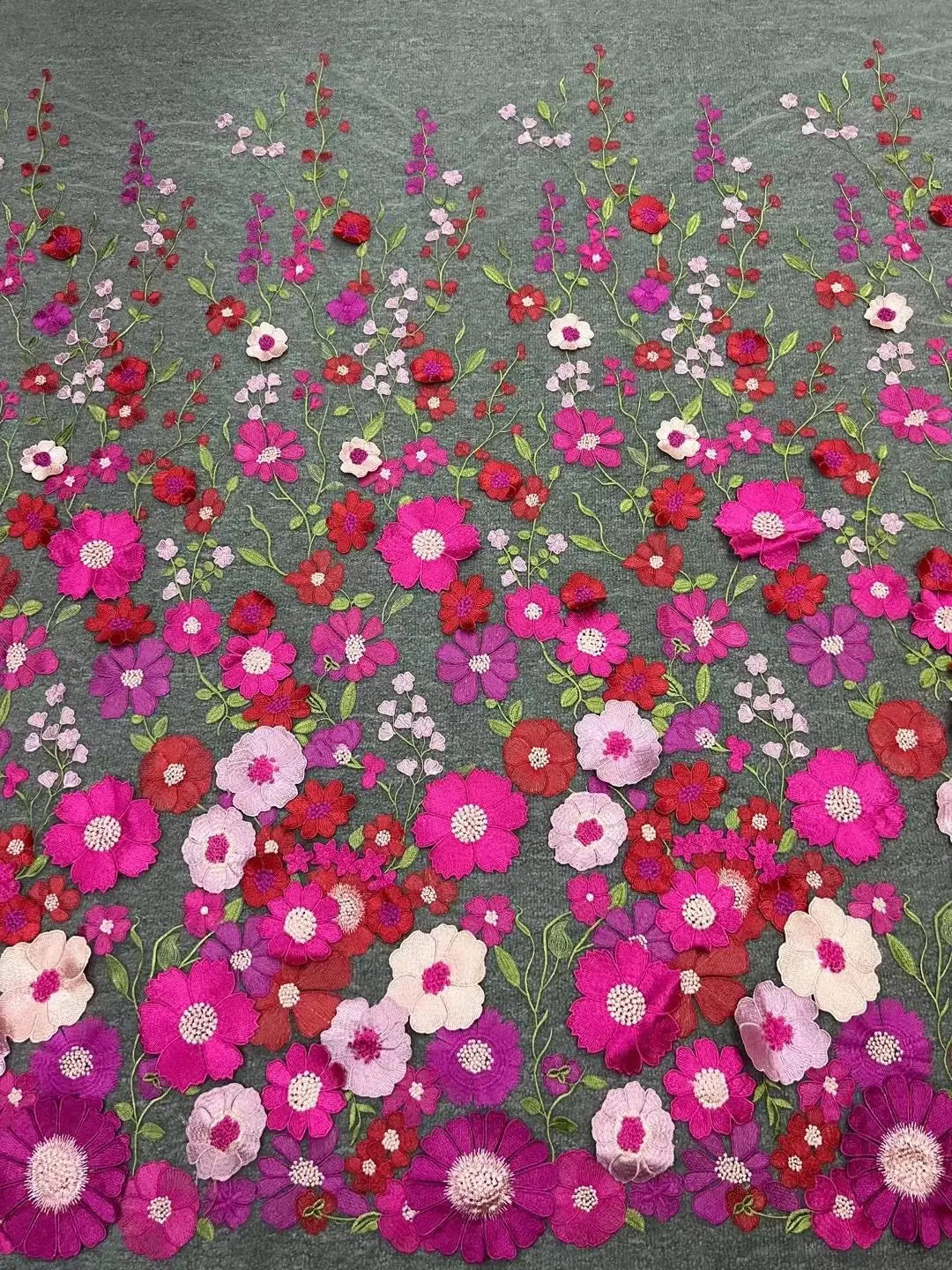16 Colors multicolor handmade 3D flower lace fabric colorful evening dress lace fabric fashion dress lace 130cm width fabric