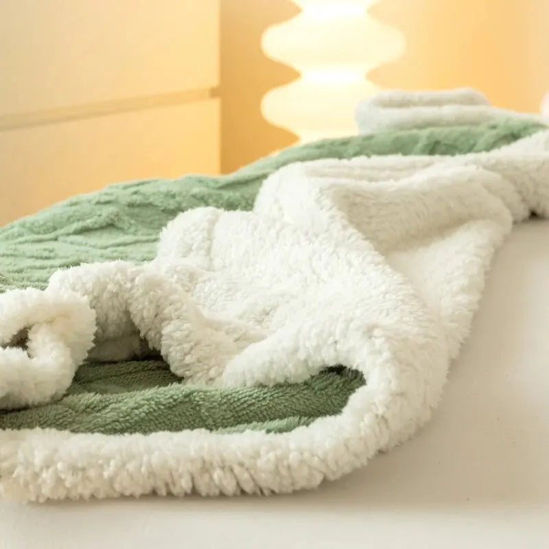 Una coperta arazzo Coperta Tafurong Coperta in lana d'agnello Coperta calda per il tempo libero Coperta per pisolino da ufficio