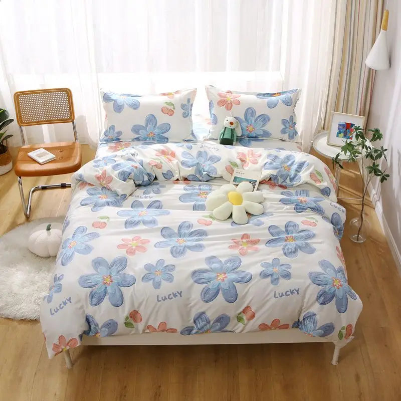 Quilt Cover1.5x2.0m Student Dormitory Single Duvet Cover Double Duvet Single Child 1.1m Lattice Plant Floral Geometric Pattern