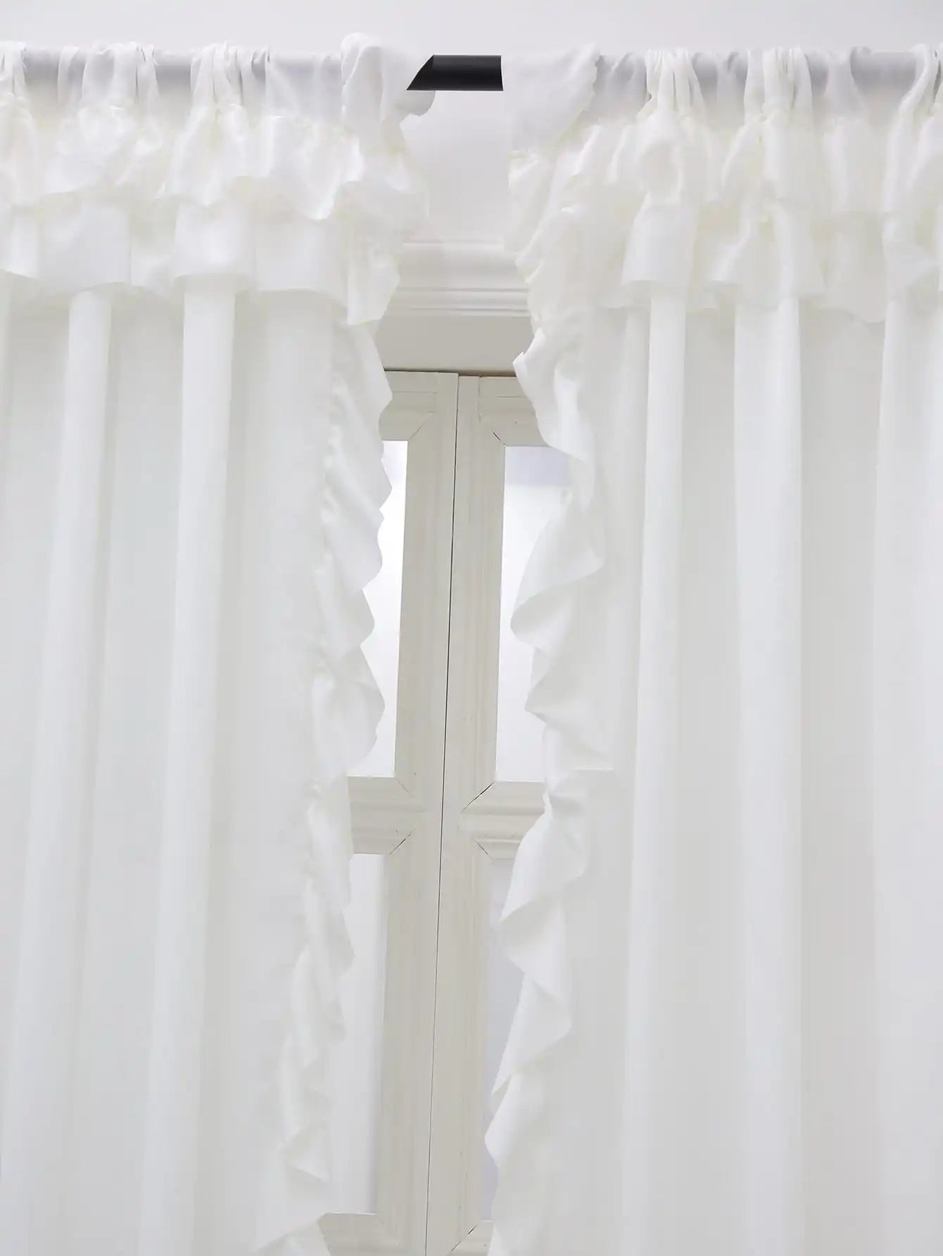 White Smooth Velvet Double Hat Curtains, Decoration For Living Room And Bedroom Windows, White Curtains For Weddings, Gatherings