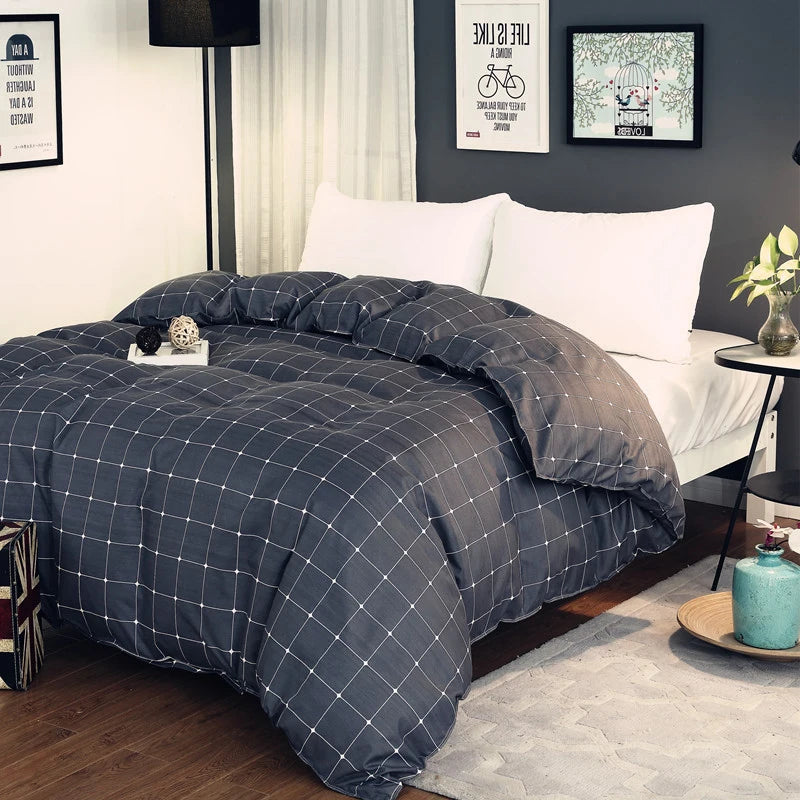 Simple plaid Duvet Cover 220x240 nordic Quilt Cover 2 people 1PCS Comforter Covers for double queen king size bed 135 150x200