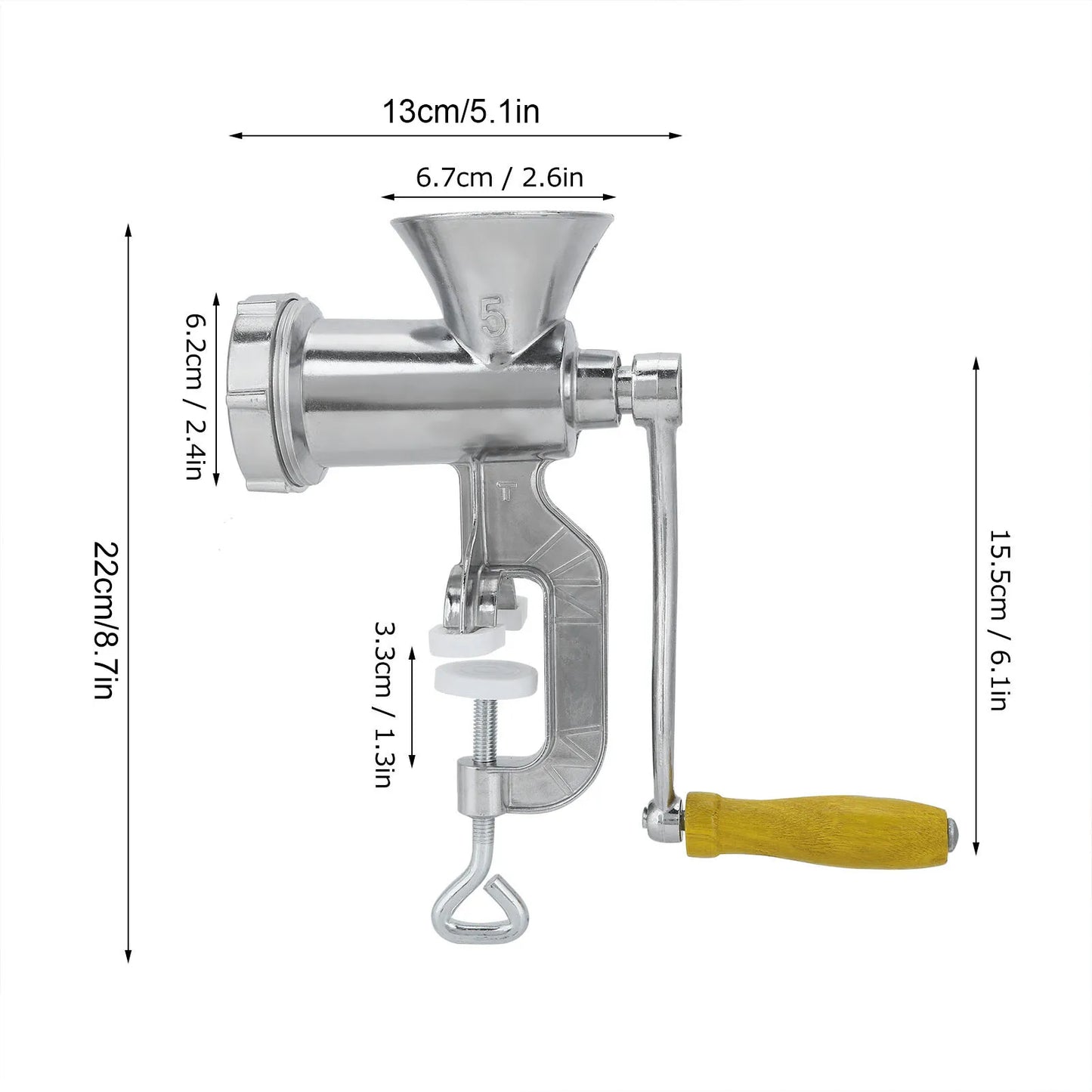 Household Aluminum Alloy Manual Sausage Meat Grinder Pepper Spice Mincer Hand Grinding Machine Kitchen Tool