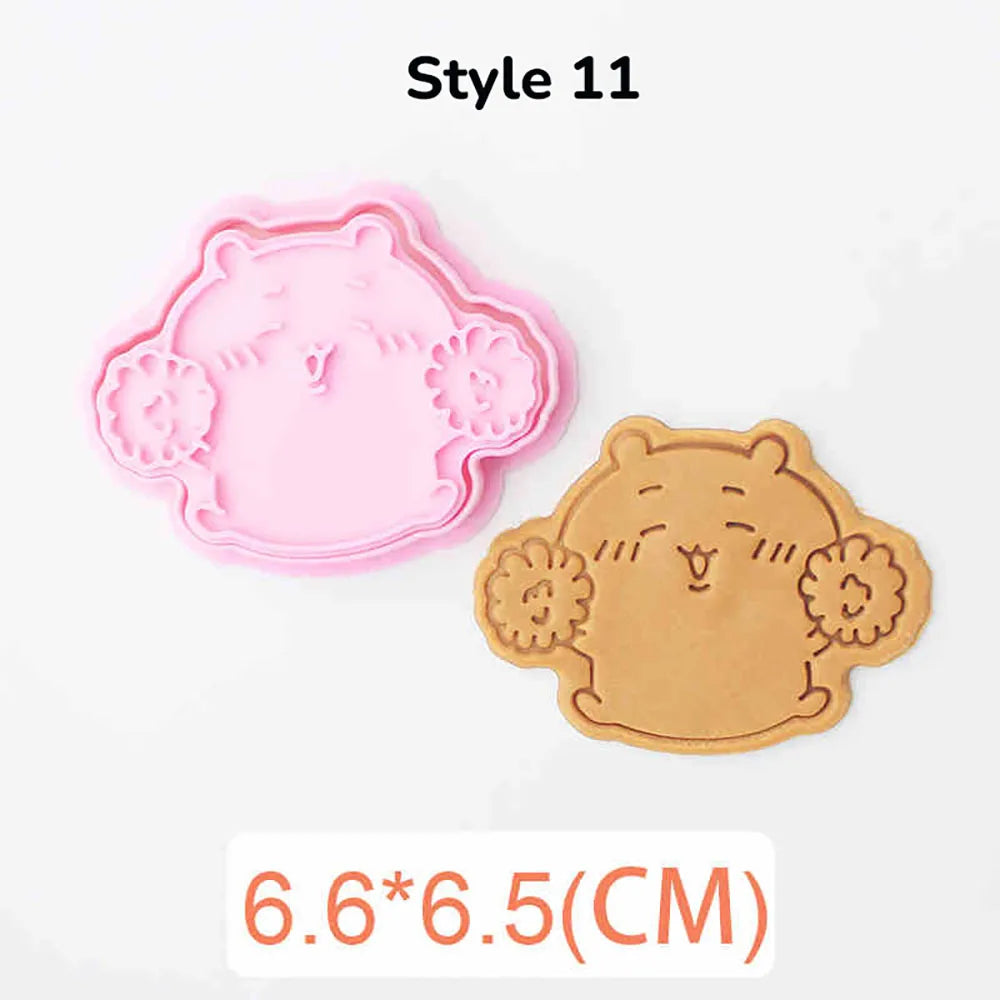 Cartoon Doll Cookie Cutters Pressable Biscuit Mold DIY Kitchen Baking Pastry Bakeware