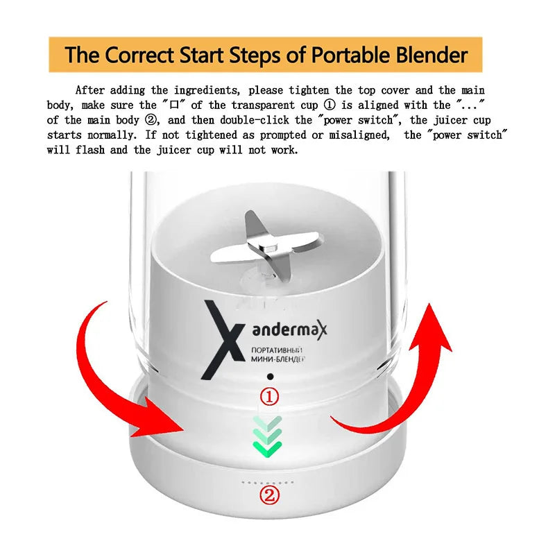 Mini Portable Blender Electric Juicer Fruit Mixers Fruit Extractors Smoothies Mixer Multifunktionel juice Maker Machine Blender