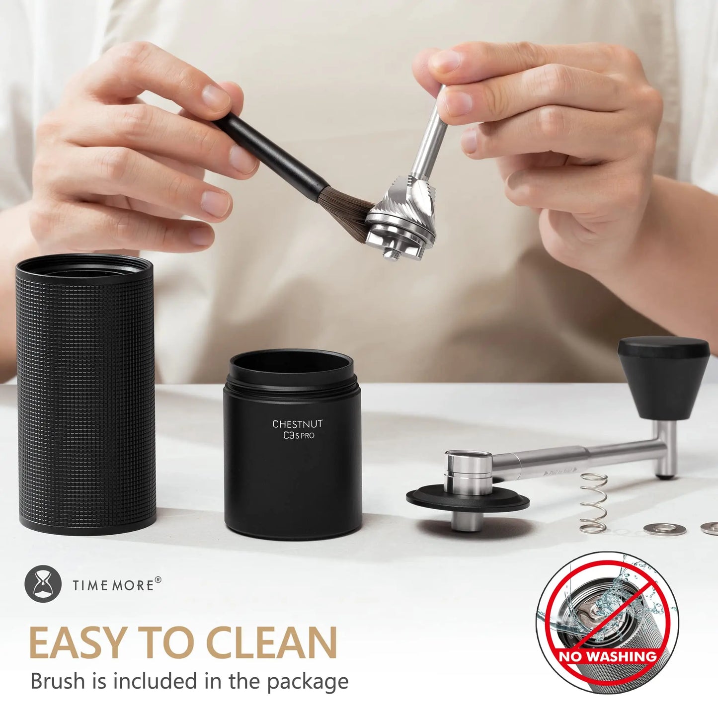 TIMEMORE Store Chestnut C3ESP PRO Manual Coffee Grinder Capacity 25g Hand Adjustable Steel Core Burr Send Cleaning Brush