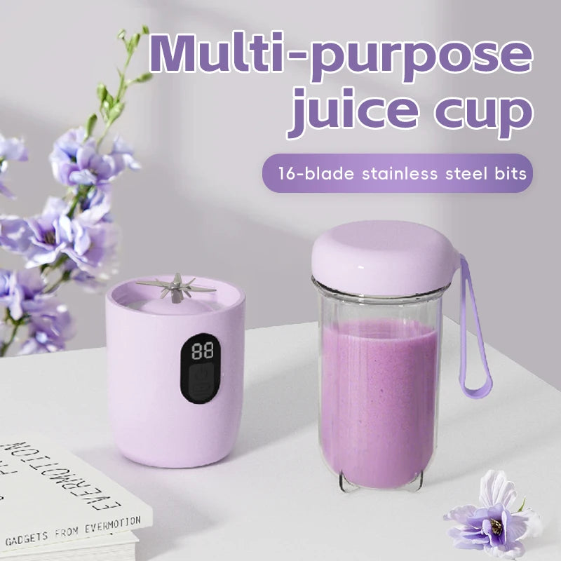 Bærbar blender USB genopladelig trådløs mini juicer mixer til smoothie ryste protein rejse sportsflaske juicer cup