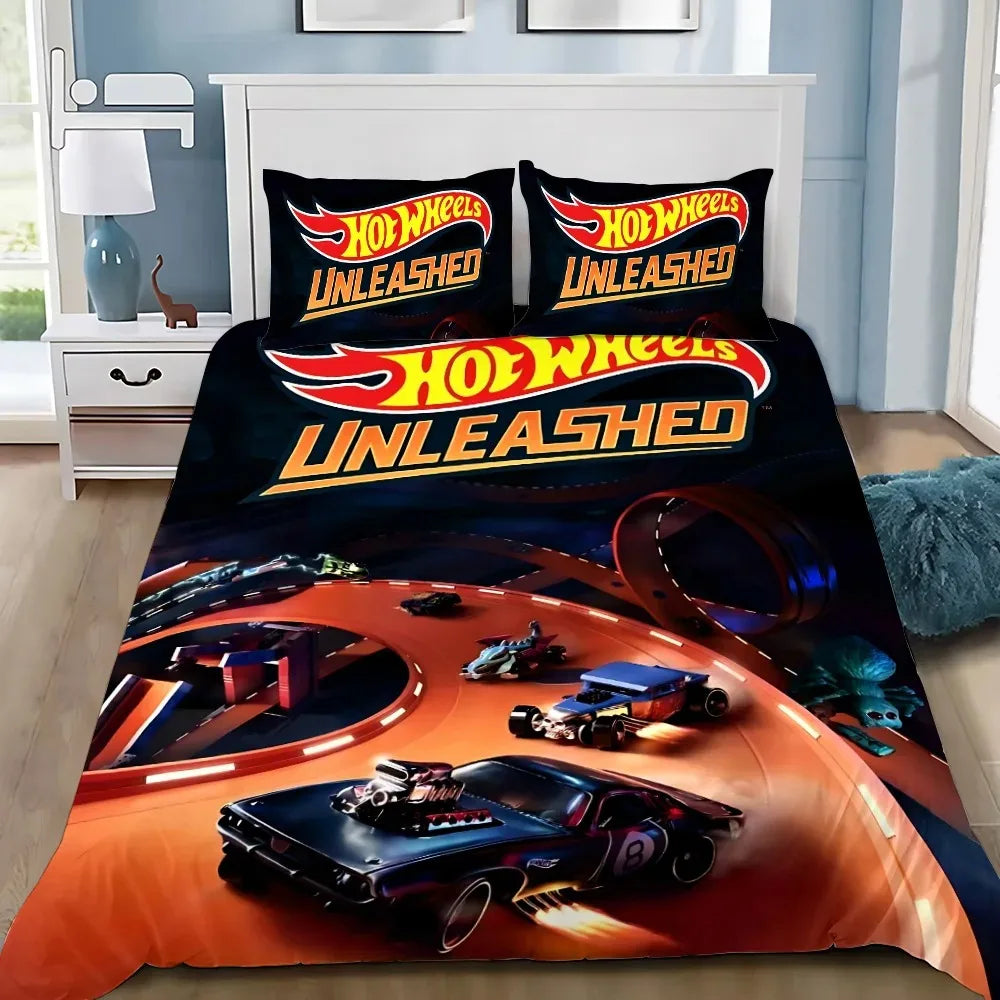 Cars Duvet Cover Wheels Pillowcase Bedding Set Adult Boy Girl Bedroom Decoration Children Gift Single Double Large Size
