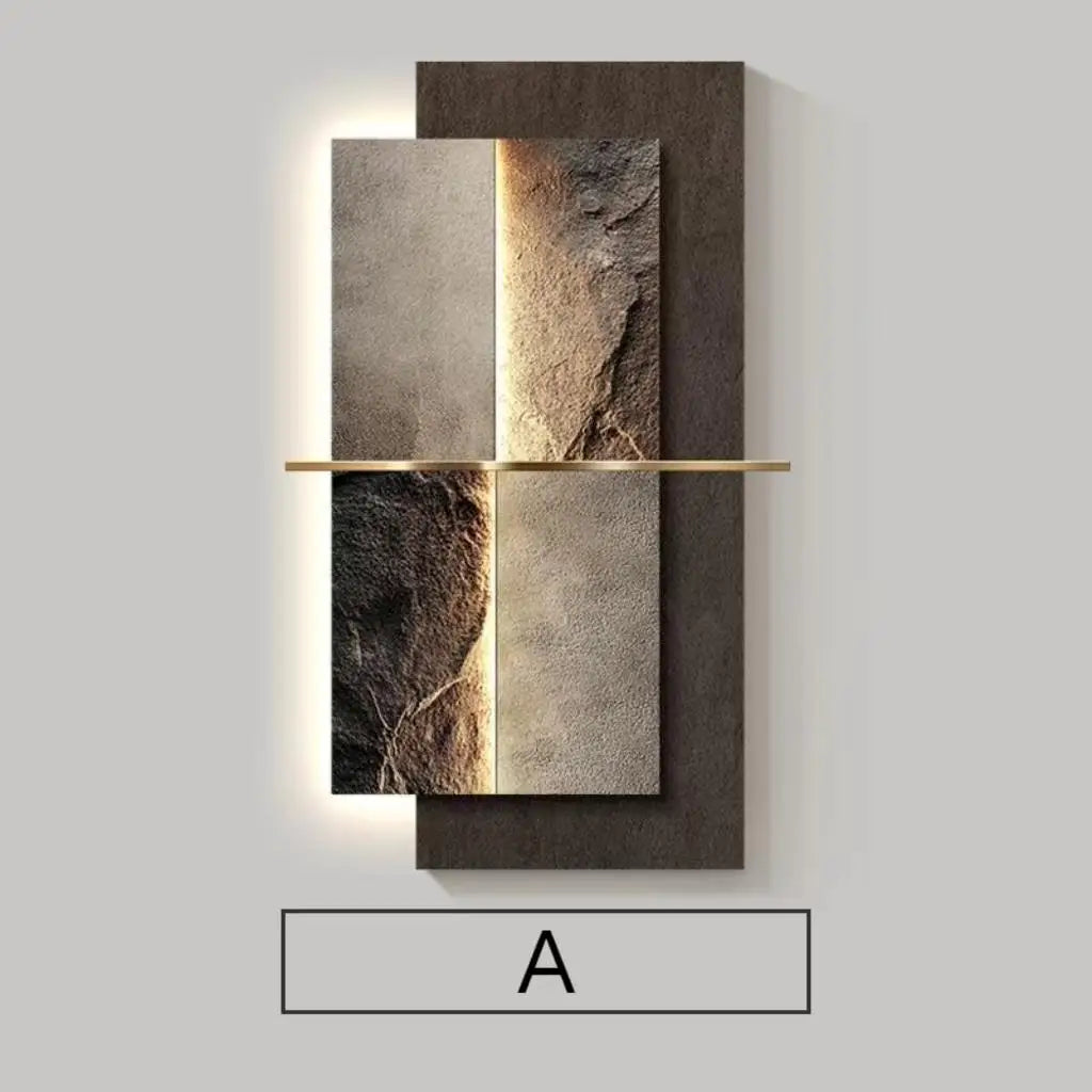 Modern Luxury Entrance Decoration Sandstone Painting lamp For Corridor Living Room Hotel Hallway Indoor Home Mural Light
