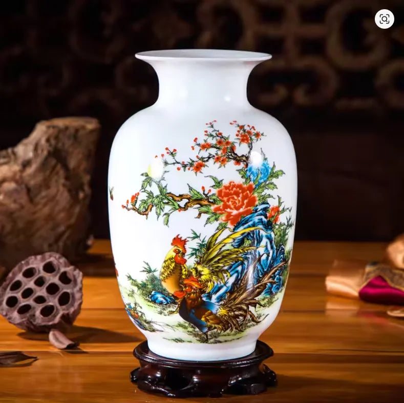 Jingdezhen keramična vaza vintage kitajske tradicionalne vaze domača vaza živali vaza fino gladko površinsko opremljanje člankov