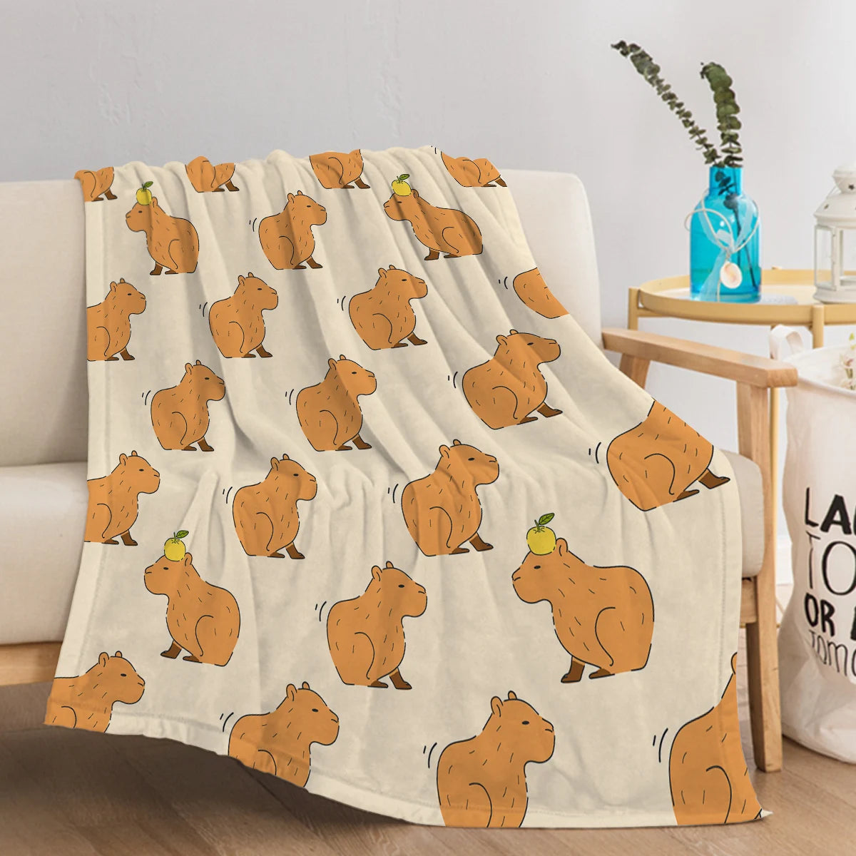 Coperta tremante di Capibara Coperta stampata Coperta in peluche soffice flanella in pile Coperta morbida per divano divano e letto