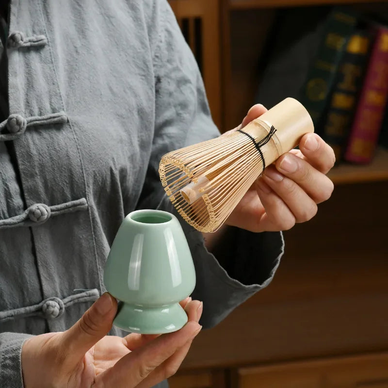 1-3Pcs Matcha Set Bamboo Whisk Teaspoon Ceramic Bowl Tranditional Tea Sets Home Tea-making Tools Accessories Birthday Gifts