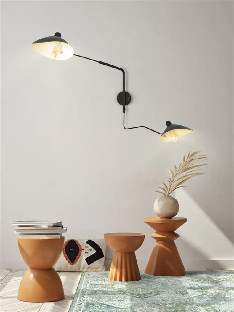 French Designer Long Arm Wall Sconce Lamp Rotary Led Light for Living Room Bedroom