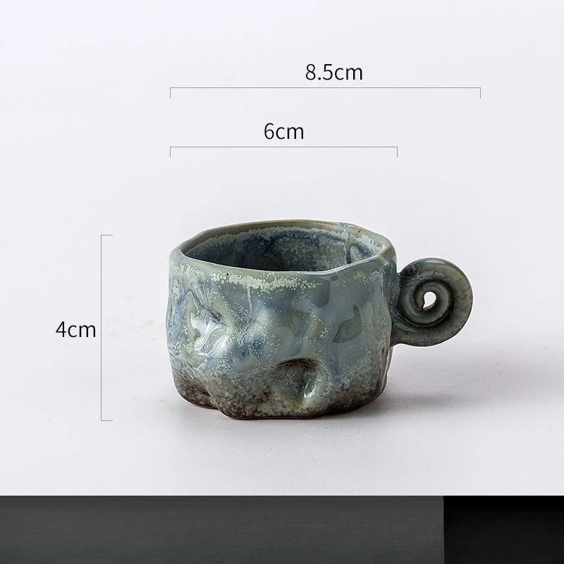 Ceramic Kiln Transformed Coffee Cup Rough Ceramic Retro Shaped Mug Home Coffee Shop Ceramic Cup Homestay Water Cup