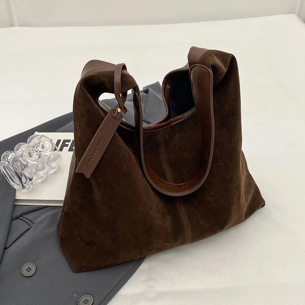 Ženske semiša hobo vreča vintage ramenska torba