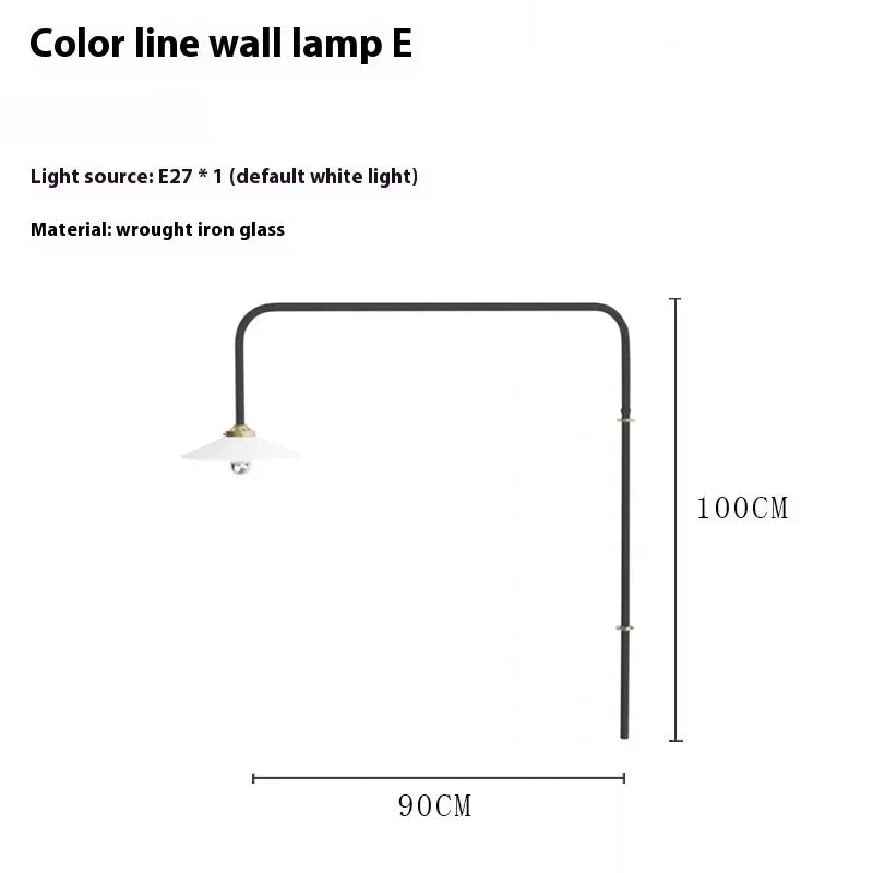 Nordic Designer Simple Industrial Wall Lamp Long Pole Rotating Wall-mounted Restaurant Hotel Living Room Art Home Decoration LED