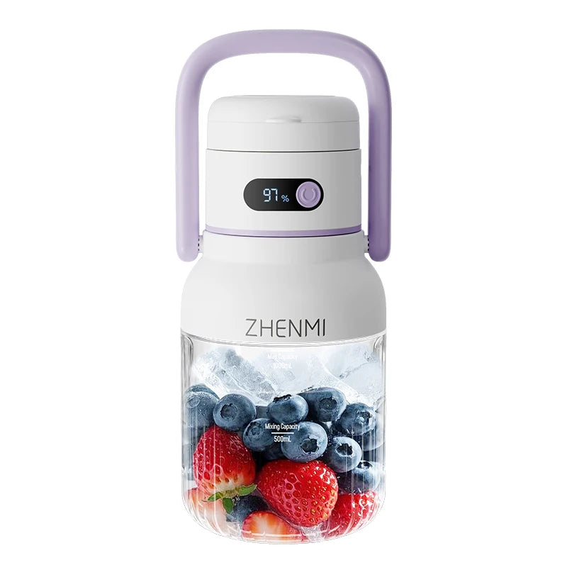 Bærbar juicer, 33 oz. Fartøj, USB-C genopladelig, let at rengøre, velegnet til juice af frugter og grøntsag,