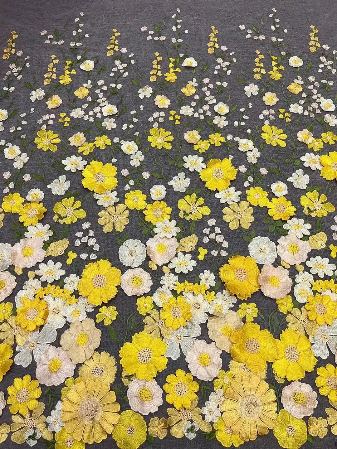 16 Colors multicolor handmade 3D flower lace fabric colorful evening dress lace fabric fashion dress lace 130cm width fabric