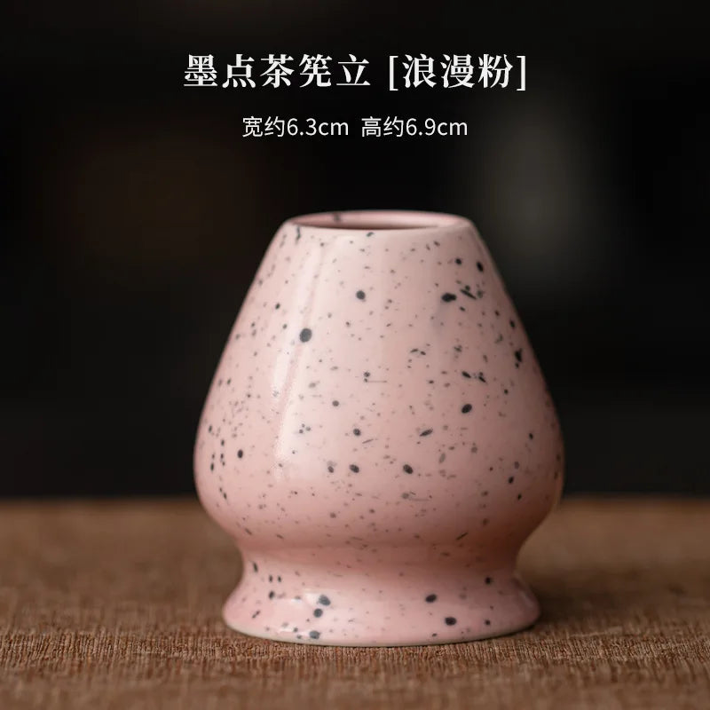 1/4PCS Pink Matcha Tea Whisk Teaware Kit Japanese Ceremony Bamboo Brush Ceramic Bowl Matcha Blender Tea Set Exquisite Gift Box