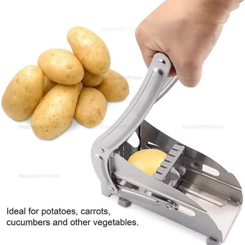 Multifunctionele handmatige fritessnijder Roestvrijstalen groentesnijder Snel snijgereedschap voor thuiskeuken koken en voedselbereiding