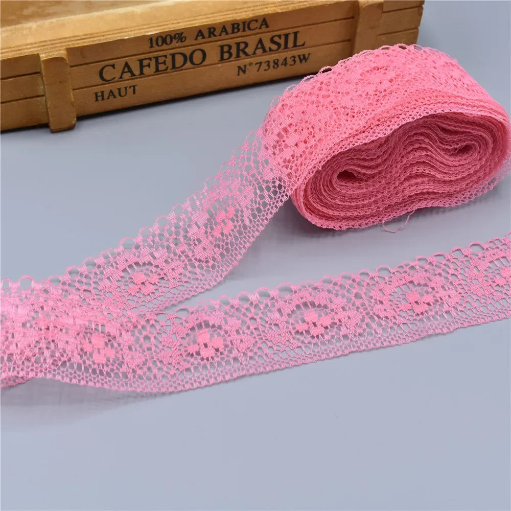 10 Yards High Quality Beautiful White Lace Ribbon Tape 40MM Lace Trim DIY Embroidered For Sewing Decoration african lace fabric