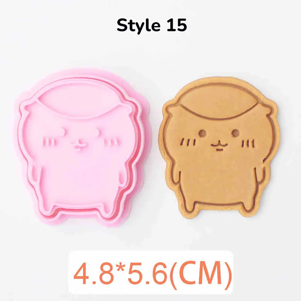 Cartoon Doll Cookie Cutters Pressable Biscuit Mold DIY Kitchen Baking Pastry Bakeware