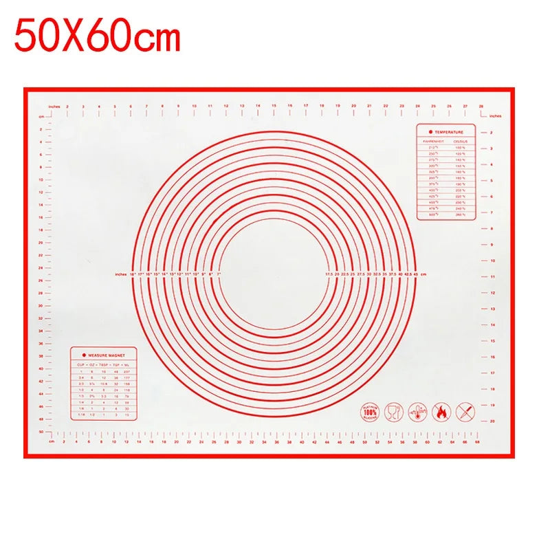 Large Kneading Dough Mat Silicone Table Mats Pad Sheet Baking Mat Pizza Cake Dough Maker NonStick Pastry Rolling Pad Bakeware