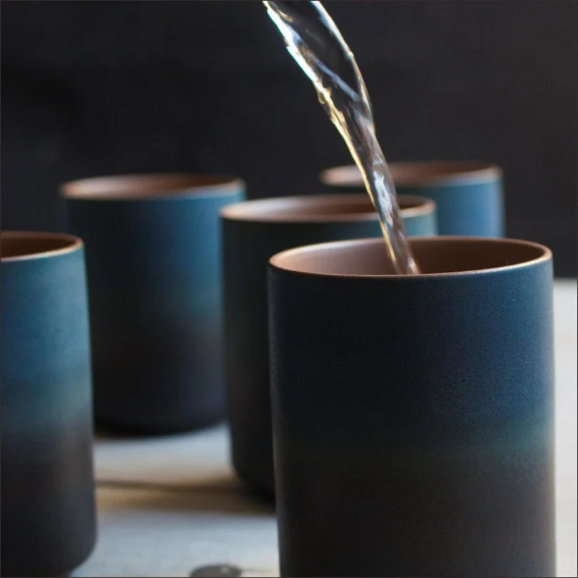1pc Restaurant Kiln Coffee Cup 200ML Japanese Tea Cup High Temperature Resistant Ceramic Retro Style Gradient Mug Drinkware