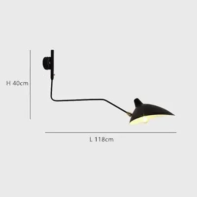 French Designer Long Arm Wall Sconce Lamp Rotary Led Light for Living Room Bedroom