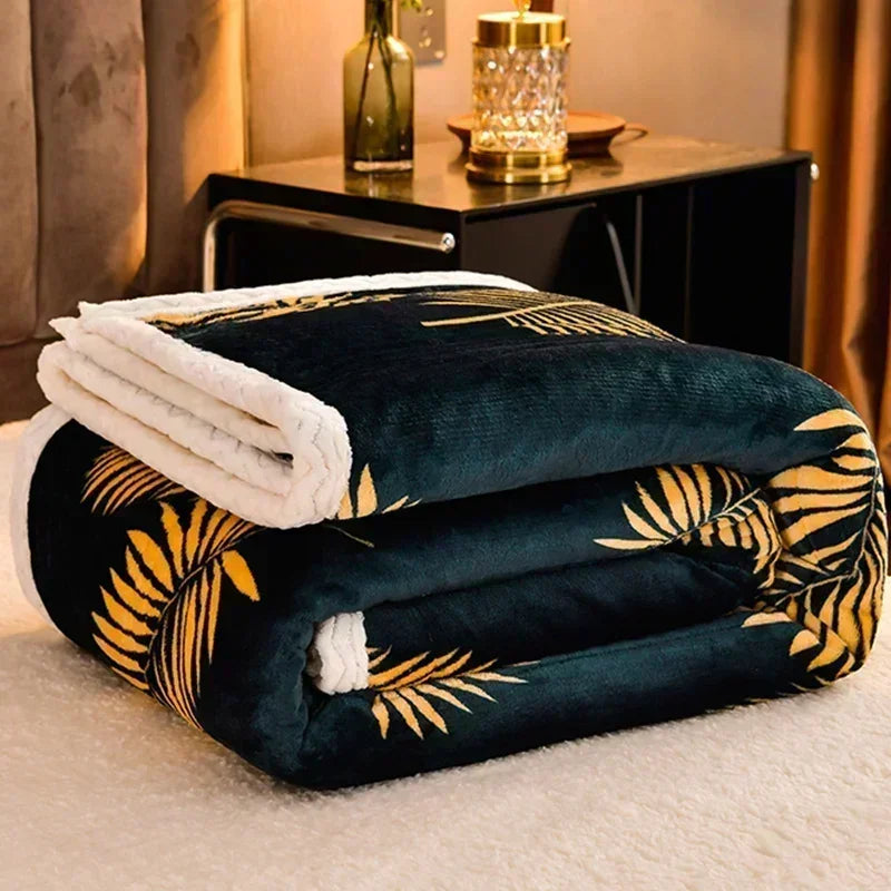 Zachte pluizige warme winterdeken Dikker lamswol Herfstwarmtedekens voor bed Melkfluweel Comfortabele bankdeken gooien