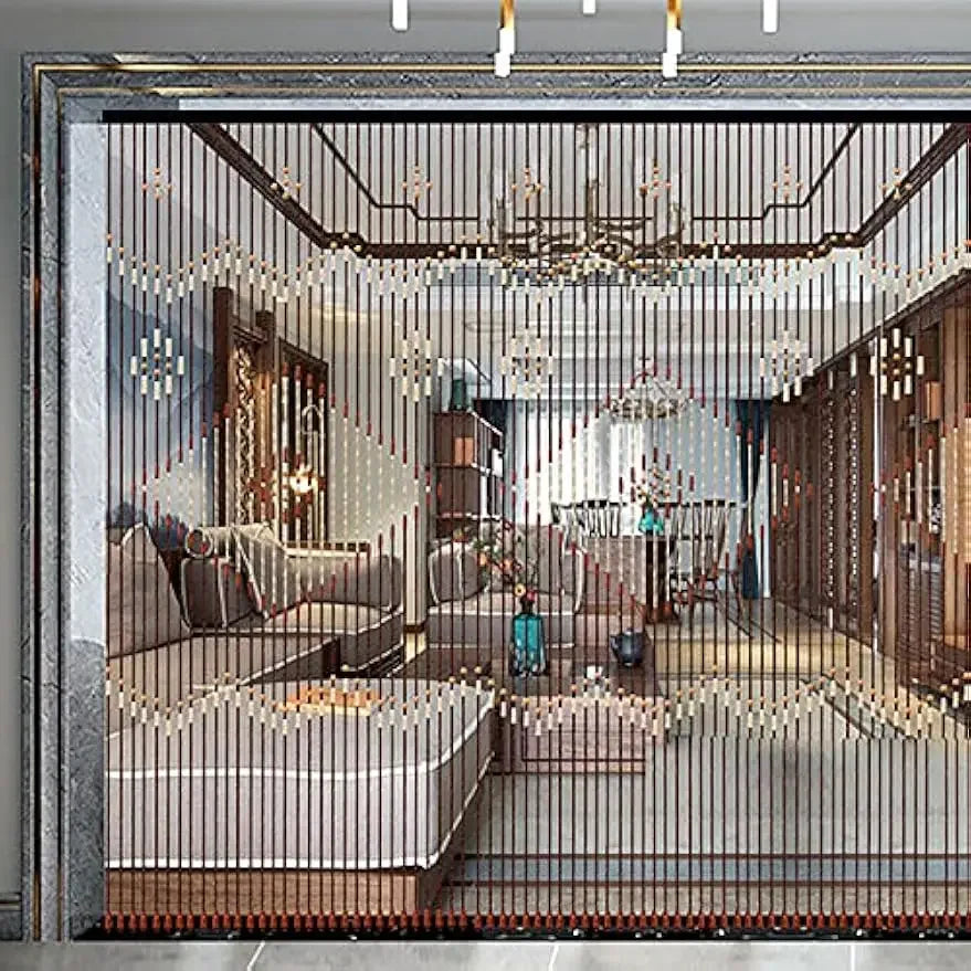 Bamboo Curtain Door Curtain 90 x 208 cm Wood Natural Bead Curtain Thread Curtain Insect Proof Curtain Room Divider Decorative