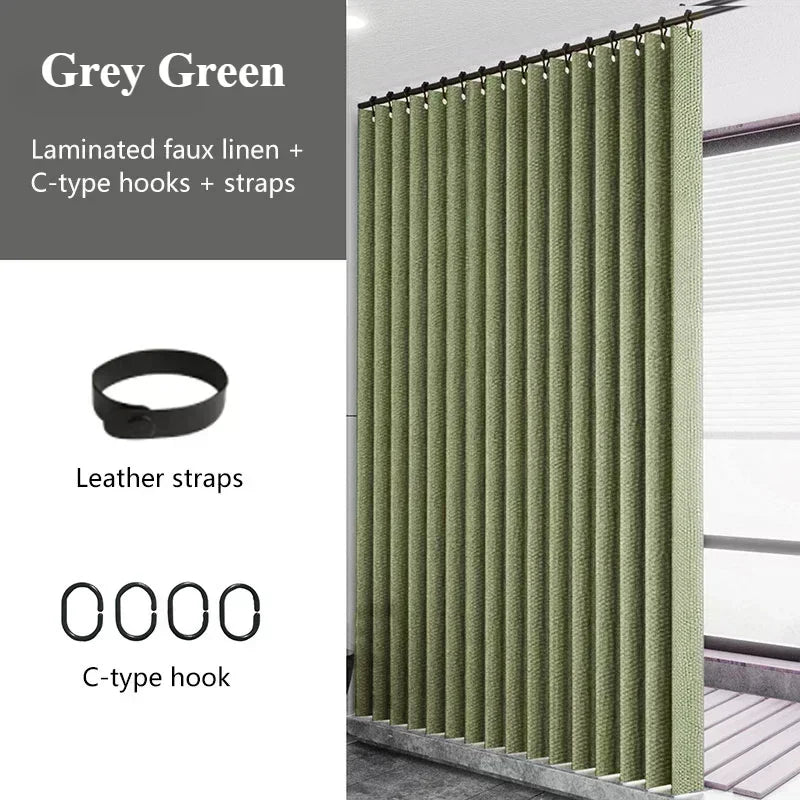 Thick Imitation Linen Shower Curtain Polyester Waterproof Shower Curtain Bath Curtains For Bathroom Bathtub Large Bathing Cover