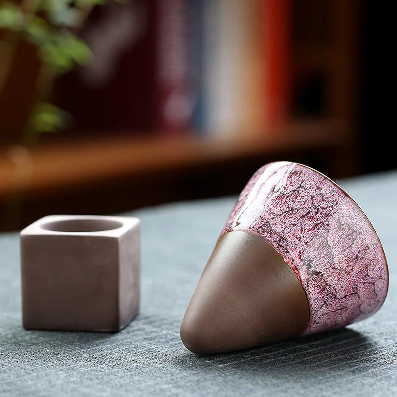 Japanese-style Ceramic Kiln Cup Home Art Decorative Ceramic Cup Creative Retro Cone Ceramic Coffee Cup Latte Porcelain Cup 200ML