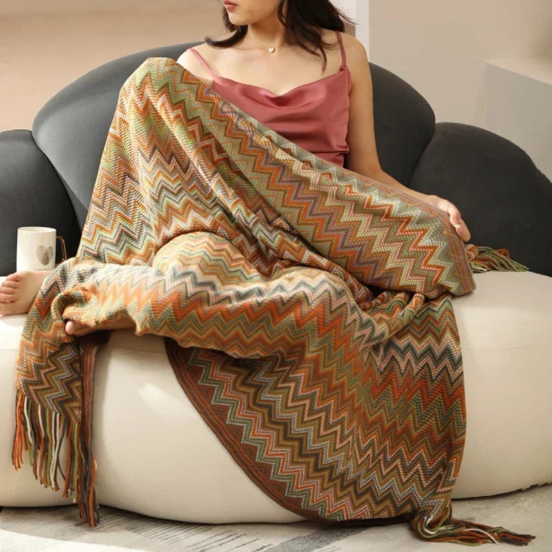 Boho Bett Karierte Decke Geometrie Azteken Baja Decken Ethnische Sofa Abdeckung Schonbezug Dekor Überwurf Wandbehang Tapisserie Teppich Cobertor