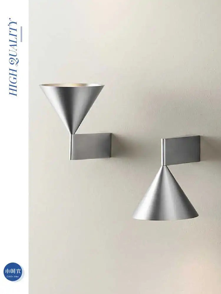 Italian Minimalist aluminum conical geometric bedside wall lamp warm wall lamp for living room dining room corridor and hallway