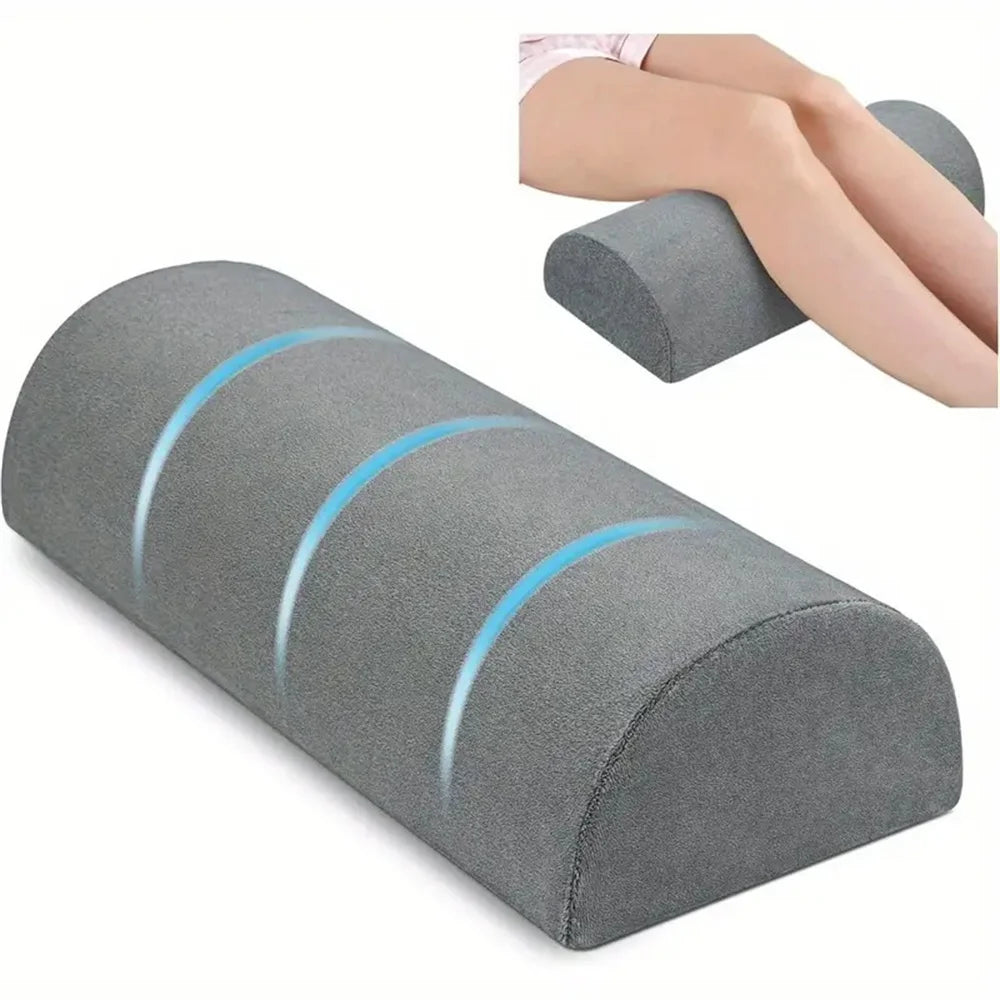 Cuscino a mezzaluna Cuscino semi-rotolo per ginocchio Supporto per caviglia e ginocchio Elevazione Schiena Lombare Sollievo dal dolore Imbottitura in memory foam di qualità