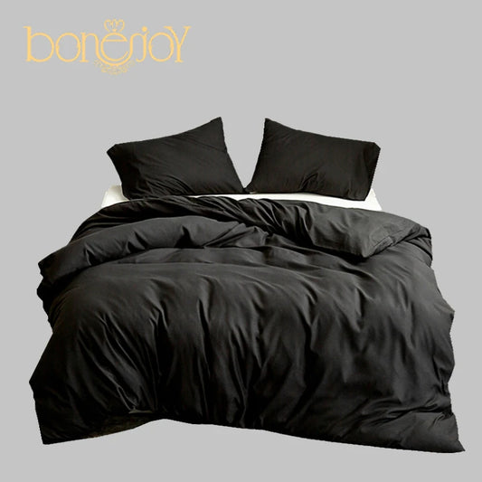 Bonenjoy Duvet Cover Queen Size Black Color Belclothes Comforter Cover King Edredom Microfiber Quilt Cover (възглавница за нужда от поръчка
