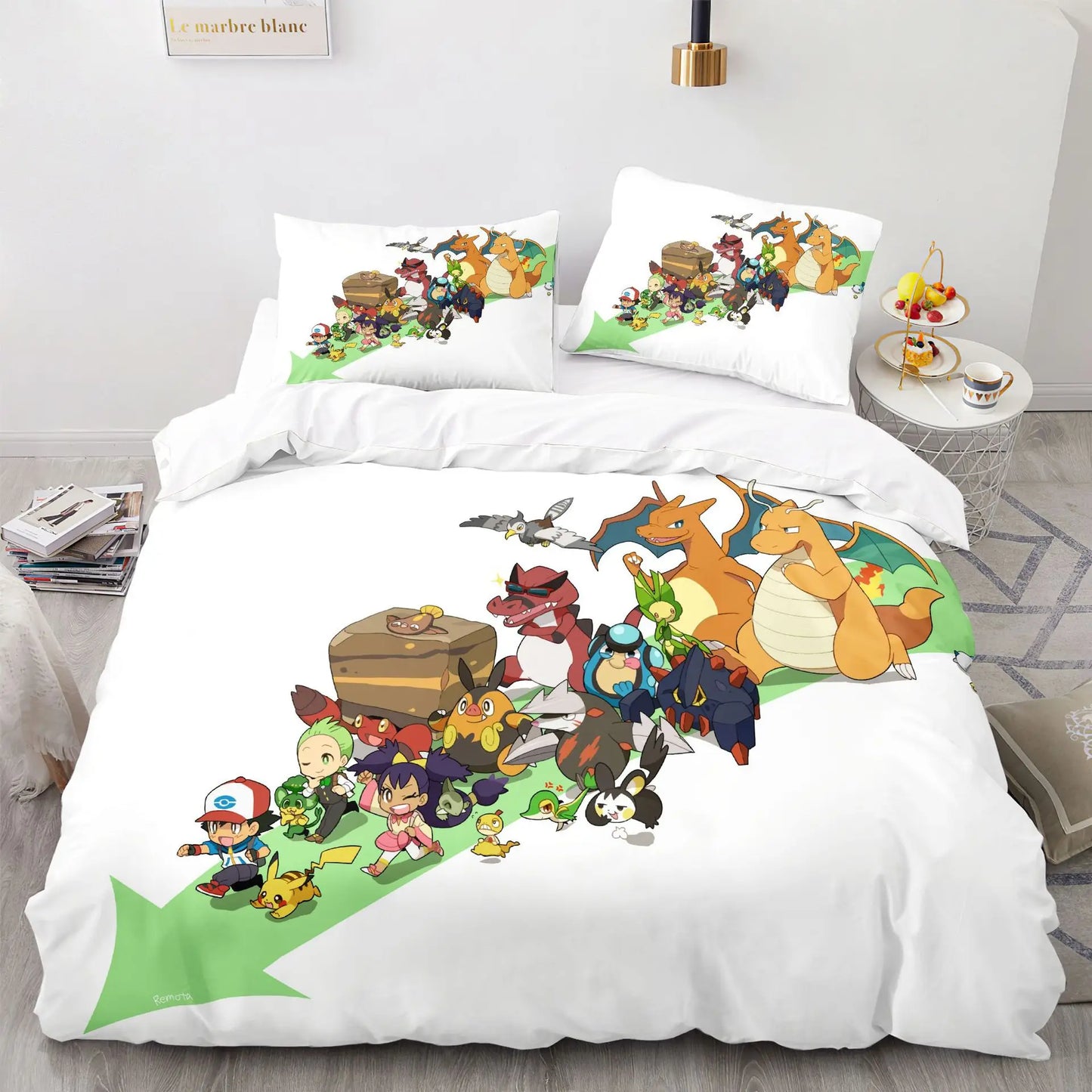 Pokemon Pikachu Bedding Set 3D Home Duvet Cover Bedroom Decor For Kids Boy Girl Duvet Cover Queen King Size