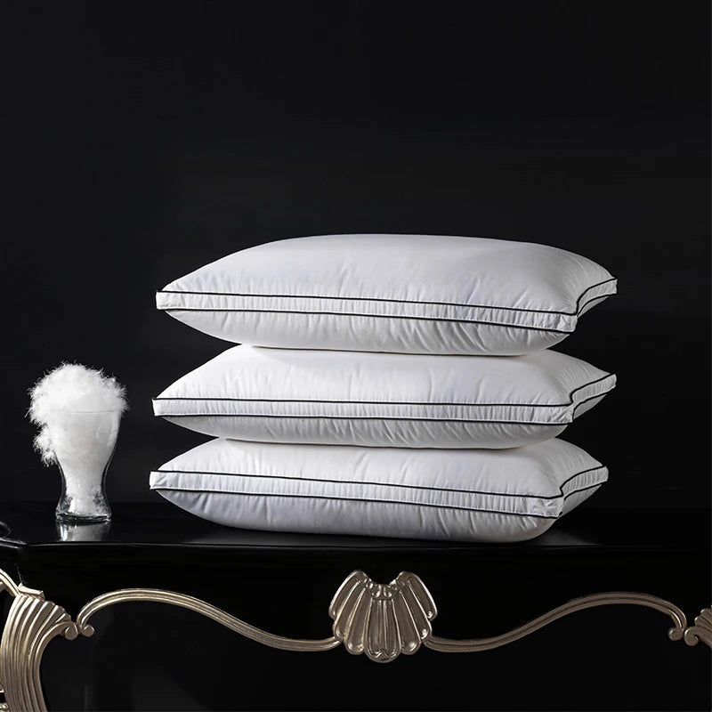 Luxury Bed Pillow 100% Goose Down 95% Fill 1200TC Pima - 50x70cm Down Pillow Queen King Size Pillowdown