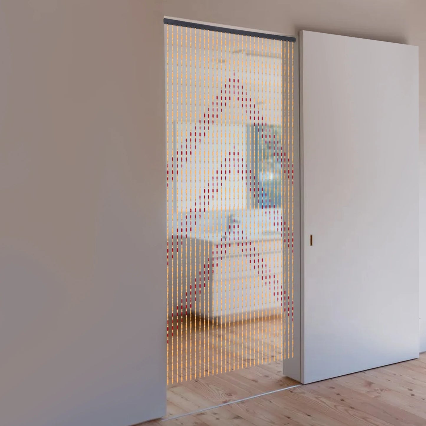 31 Wooden Bamboo Bead Hanging Door Lintels, Bedroom, Living Room And Other Privacy Decoration Curtains