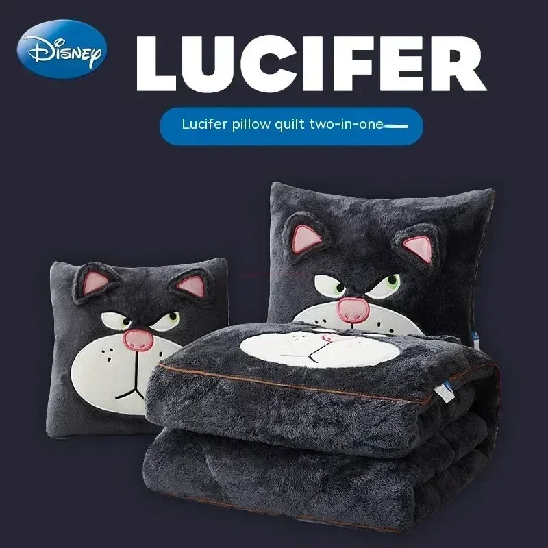 Disney Stitch Throw Pillow Blankets Two In One Kawaii Flannel Pillow Thickened Nap Blanket Living Room Child Bedroom Decoration