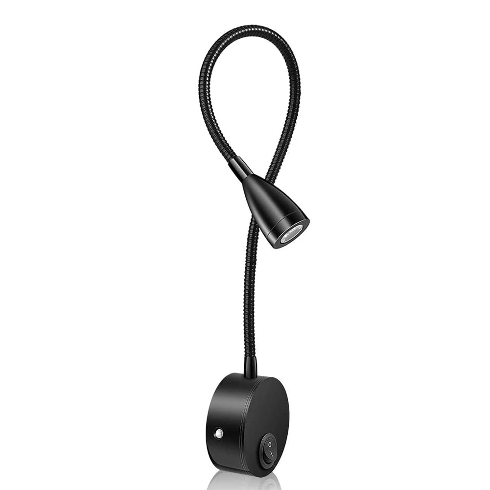 USB Flexible Wall Mount Night Lamp Hotel Bedside Wall Lamp LED Flexible Gooseneck Tube Switch Study Reading Sconces Light