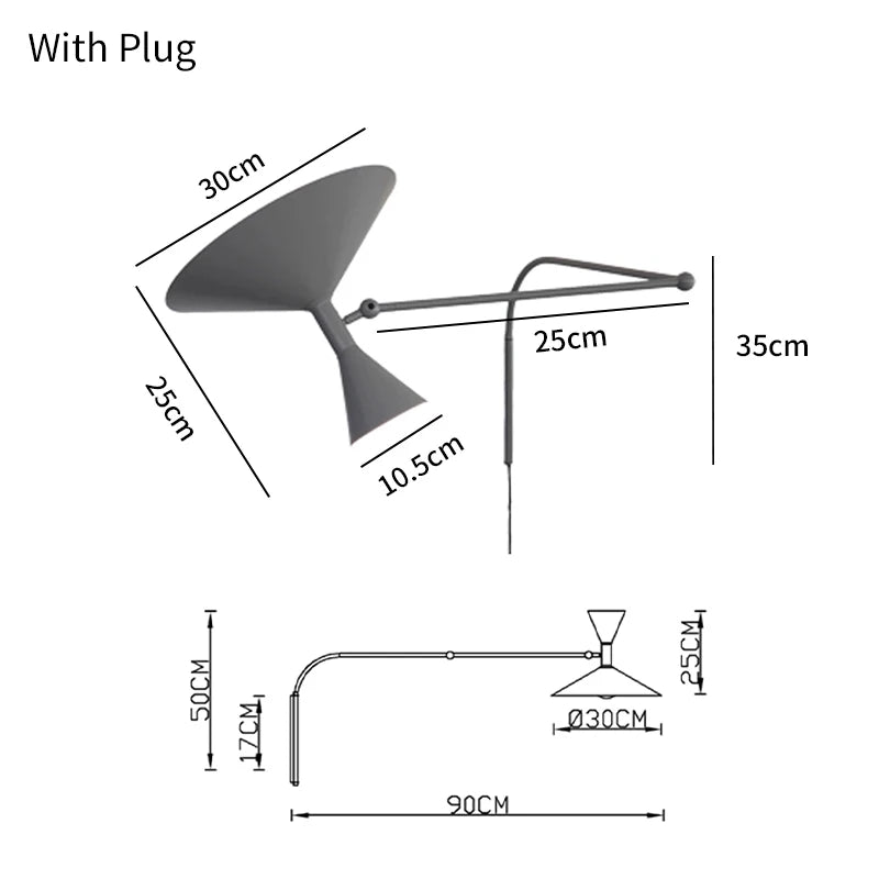 Nordic Minimalist Italian Wall Lamp Rotatable Swing Arm Sconce for Living Room Bedroom Study Room Bedside Decor Lighting Fixture