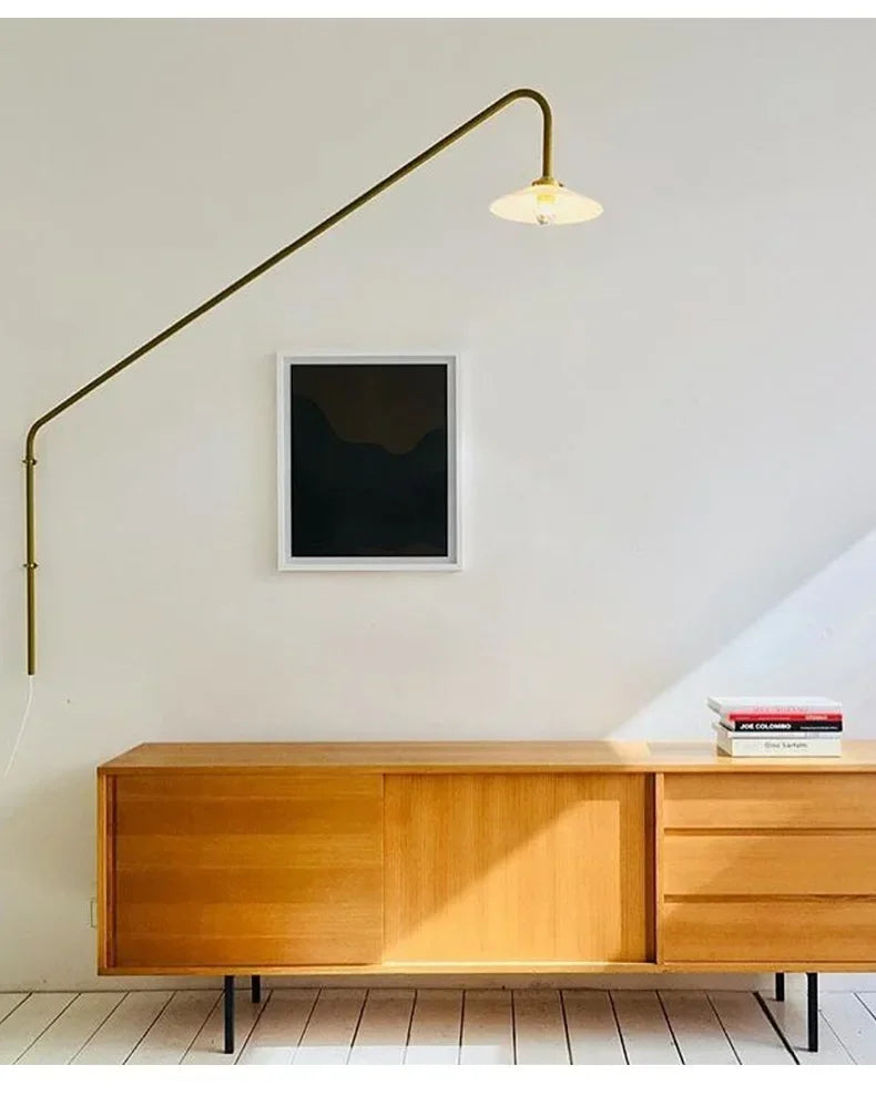 Nordic Designer Simple Industrial Wall Lamp Long Pole Rotating Wall-mounted Restaurant Hotel Living Room Art Home Decoration LED