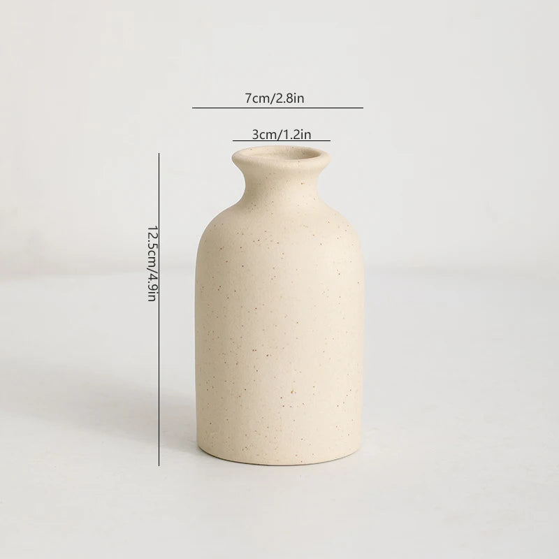 Nordic minimalist creative ceramic small flower vase for home, living room flower arrangement, green plants, tableware, dried fl