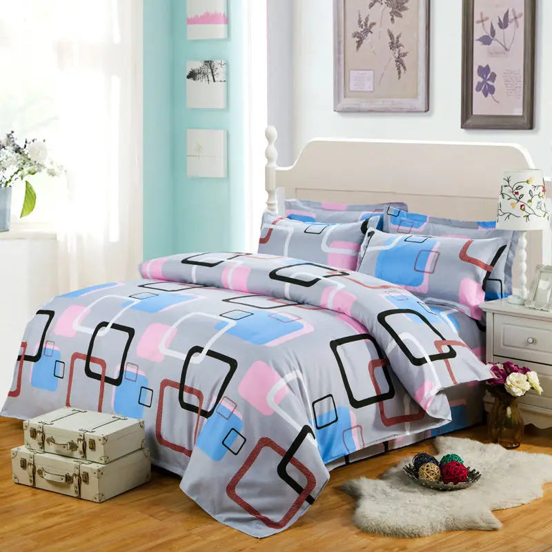 Quilt Cover1.5x2.0m Student Dormitory Single Duvet Cover Double Duvet Single Child 1.1m Lattice Plant Floral Geometric Pattern