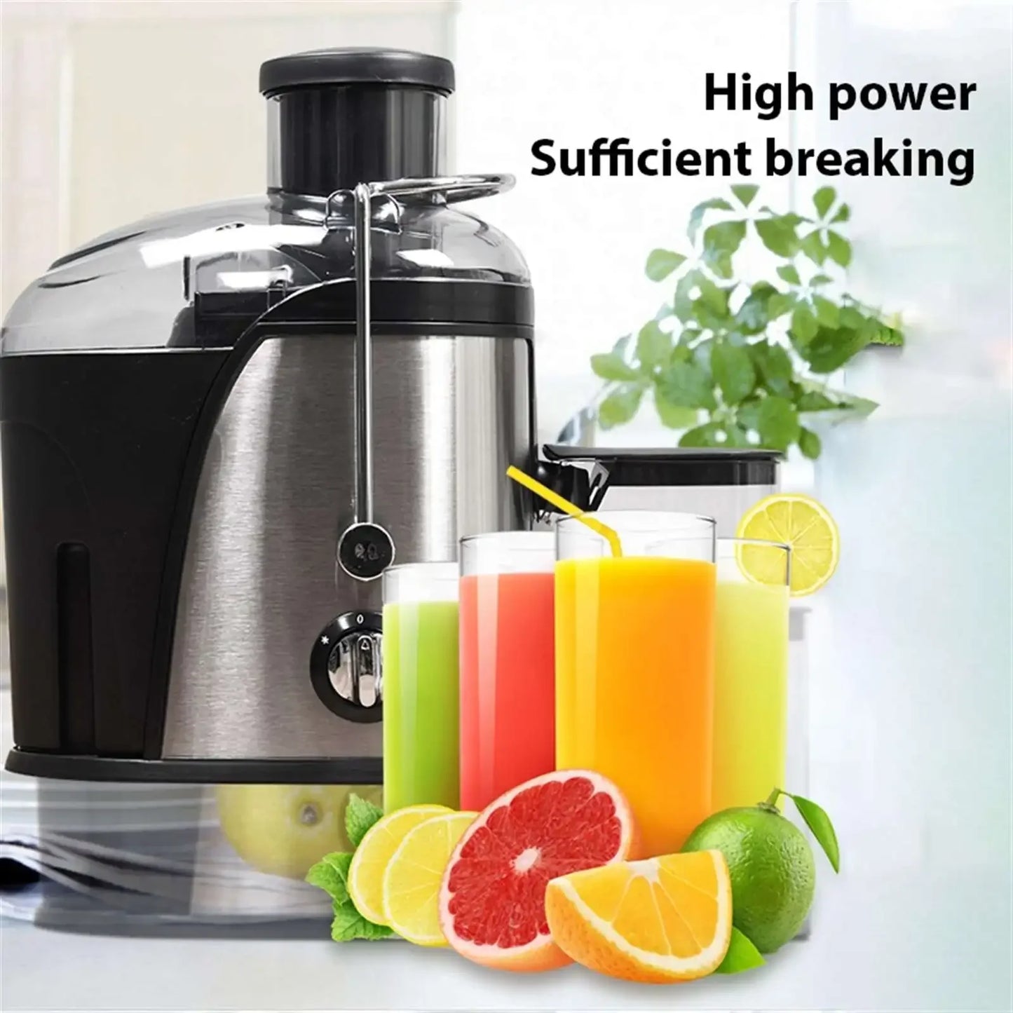Estrattore di succo da 400 W, motore da 22.000 giri/min con scivolo largo 3" per frutta/verdura intera, spremiagrumi a 2 velocità, design facile da pulire