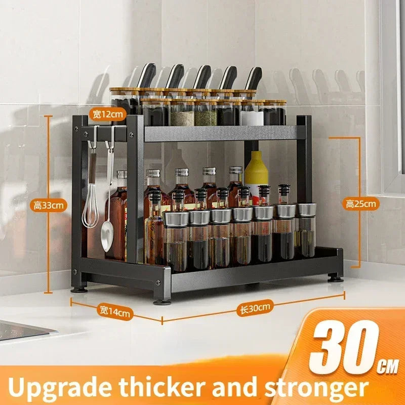 Knife Stand Door Organizer Spices Spice Racks Rack Jars Cutting Seasoning Drain Kitchen 2/3layers Condiments Storage Rack Board