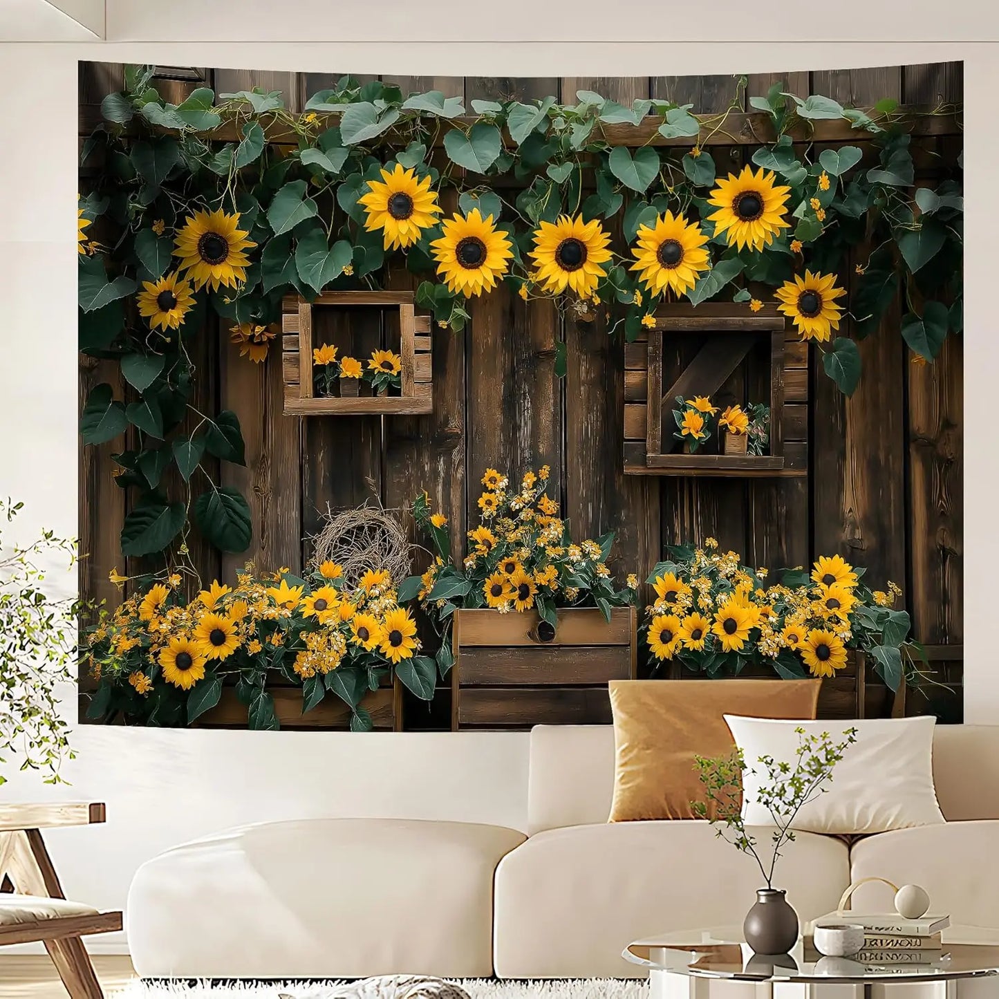 Window Tapestry, Outdoor Forest Tapestry Wall Hanging Natural Landscape Wall Mural for Bedroom Living Room Wall Art Home Decor