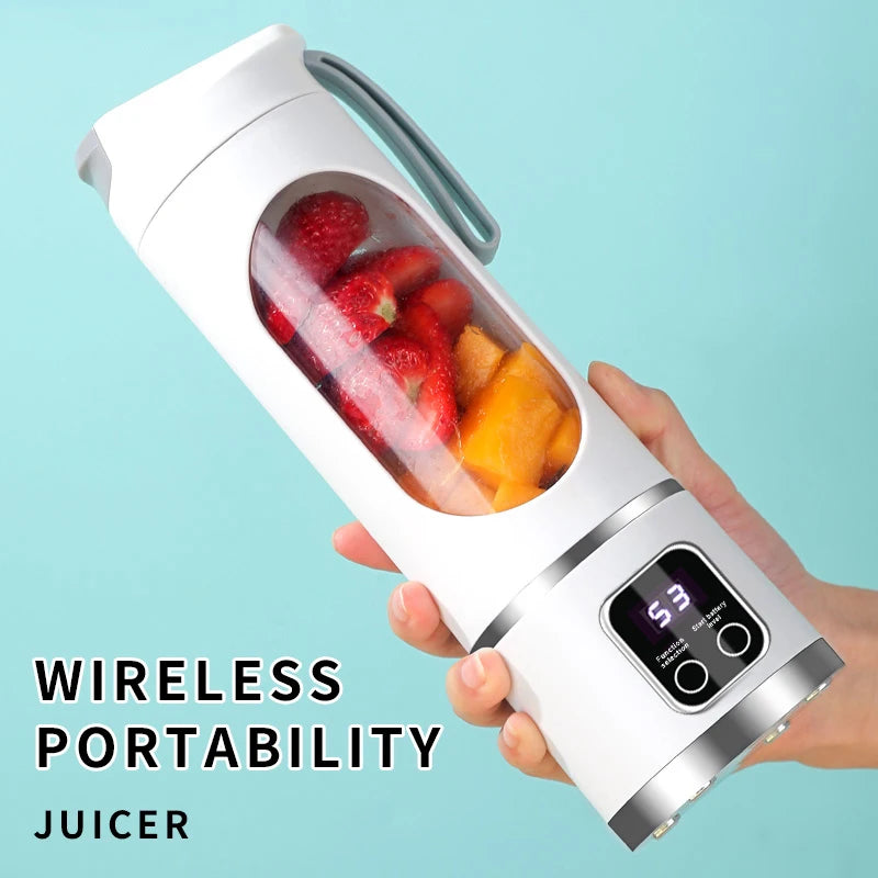 Presse-agrumes Portable Rechargeable par USB, 8 lames, 3 vitesses, broyeur à glace pour shakes et Smoothies, tasse de presse-agrumes, 450ml