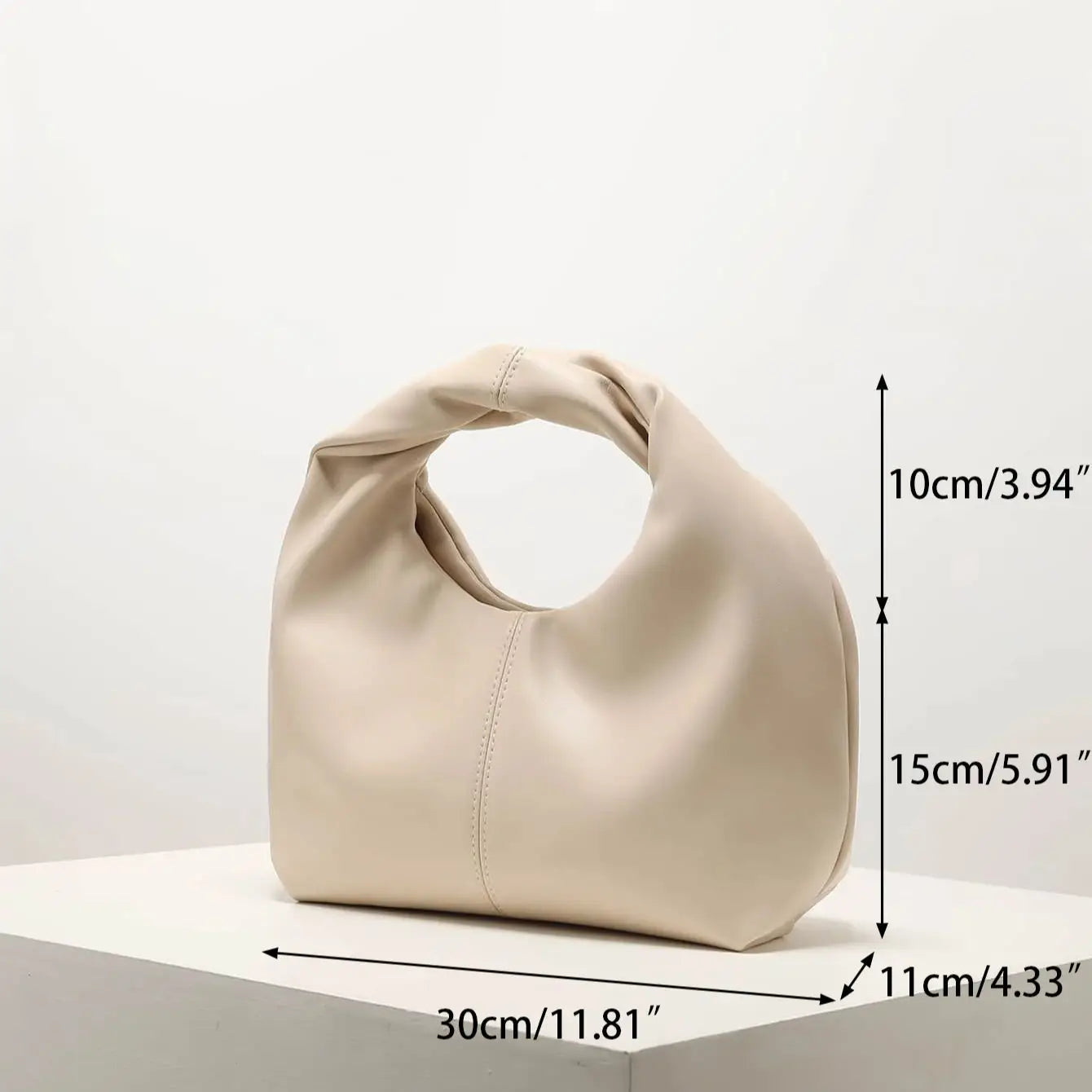 Stylish twist square bag, solid color top clutch bag, simple and versatile commut